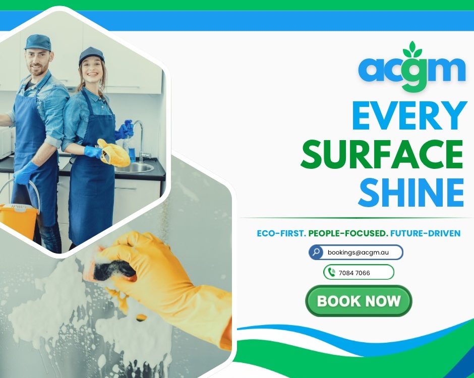 Commercial cleaning professional polishing office surfaces for a perfect surface shine