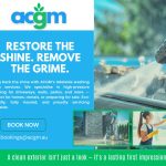 High-pressure washing and exterior cleaning service by ACGM in Adelaide, showcasing driveway and window cleaning.